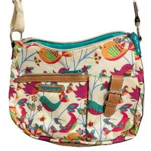 Lily Bloom Birds Blooms and Flowers Adjustable Shoulder Bag 14 x 10 x 4 inches